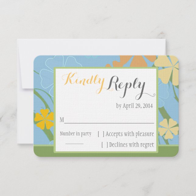 Tarjeta RSVP de simple boda tropical (Anverso)