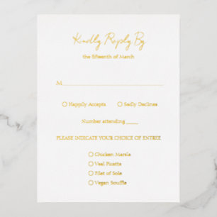 Tarjeta RSVP de simple elegancia clásica de boda d