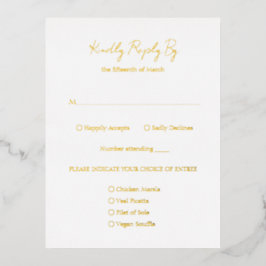 Tarjeta RSVP de simple elegancia clásica de boda d