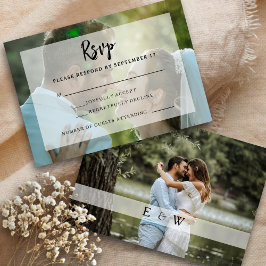 Tarjeta RSVP de simple elegancia de foto superpues