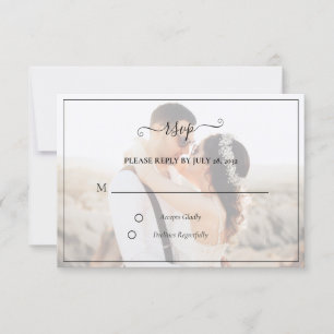 Tarjeta RSVP de simple elegancia para matrimonio d
