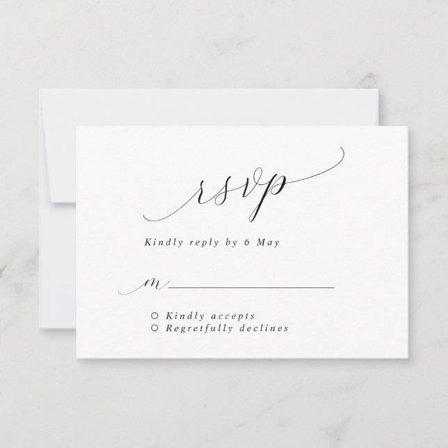 Tarjeta RSVP de simple escritura romántica de casa (Anverso)