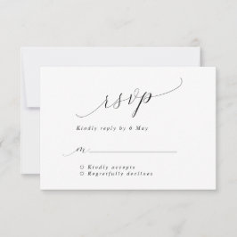 Tarjeta RSVP de simple escritura romántica de casa