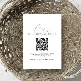 Tarjeta RSVP de sitio web simple Boda con código Q