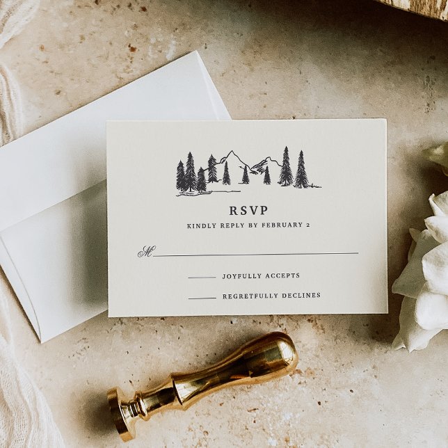 Tarjeta RSVP de Sketch de montaña (Subido por el creador)