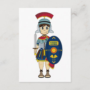 Tarjeta RSVP de Soldado Romano Cute