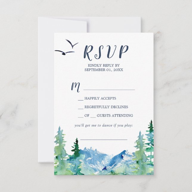 Tarjeta RSVP de Solicitud de Canción de Montaña Ro (Anverso)