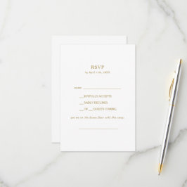 Tarjeta RSVP de solicitud de canción de oro Minima