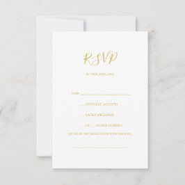 Tarjeta RSVP de solicitud de canción de oro simple