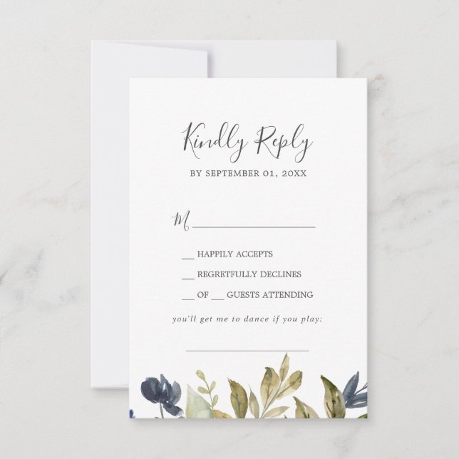 Tarjeta RSVP de solicitud de canción de vegetación (Anverso)