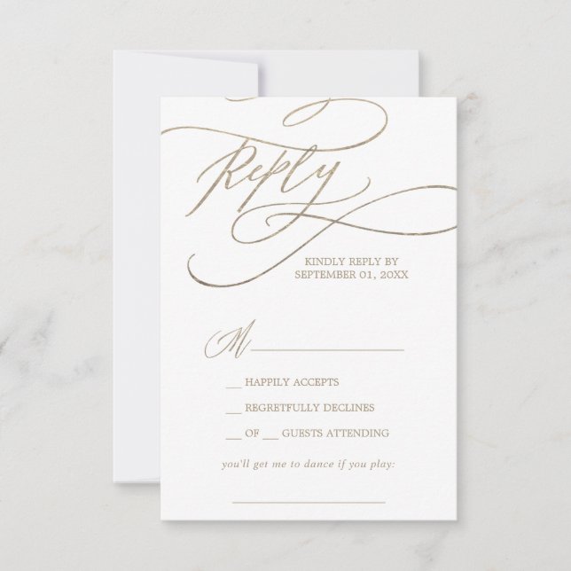 Tarjeta RSVP de Solicitud de Canción Románica de C (Anverso)