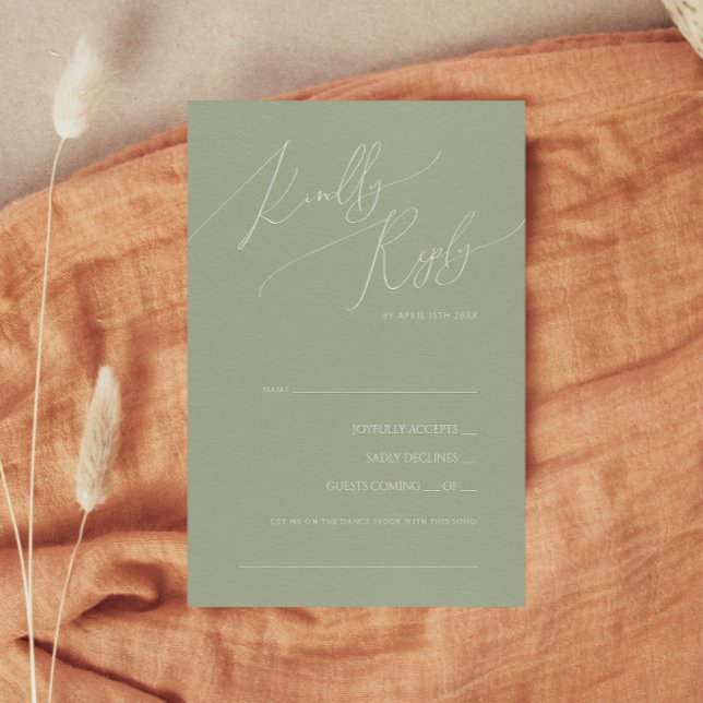 Tarjeta RSVP de solicitud de Canción Verde Sage de (Subido por el creador)