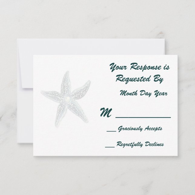 Tarjeta RSVP de Starfish (Anverso)