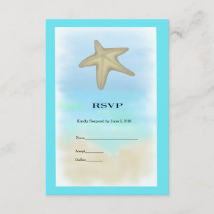 Tarjeta RSVP de Starfish Seashell Wedding