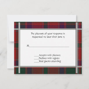Tarjeta RSVP de Stewart Plaid Wedding