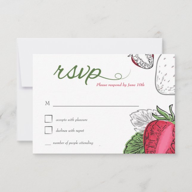 Tarjeta RSVP de Strawberry Vine (Anverso)