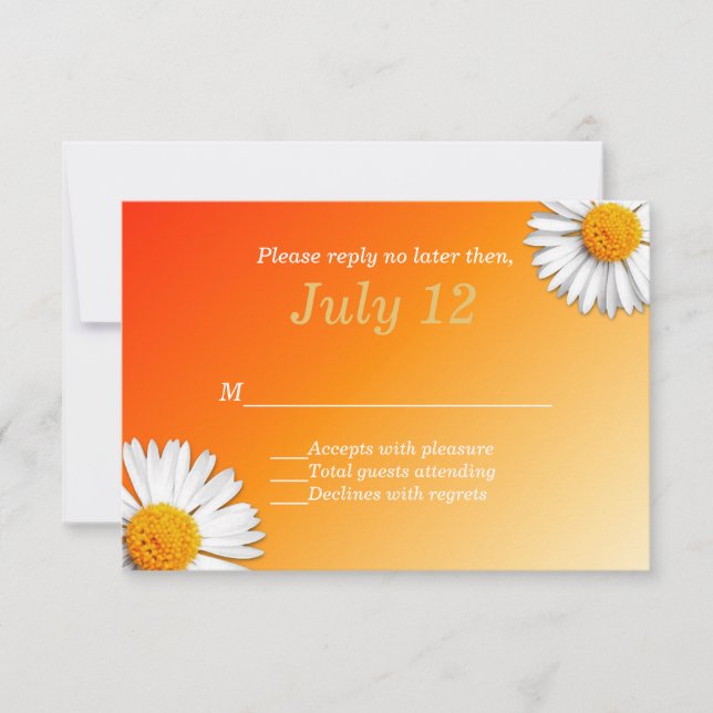 Tarjeta RSVP de Summer Daisies Wedding (Anverso)