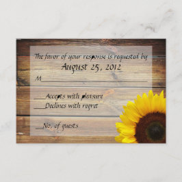 Tarjeta RSVP de Sunflower Country