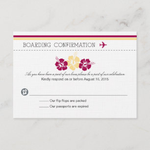 Tarjeta RSVP de tarjeta de embarque a Portugal