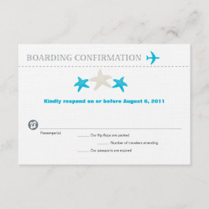 Tarjeta RSVP de tarjeta de embarque de Starfish