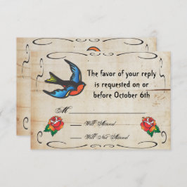 Tarjeta RSVP de Tattoo Wedding
