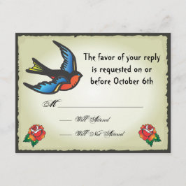Tarjeta RSVP de Tattoo Wedding