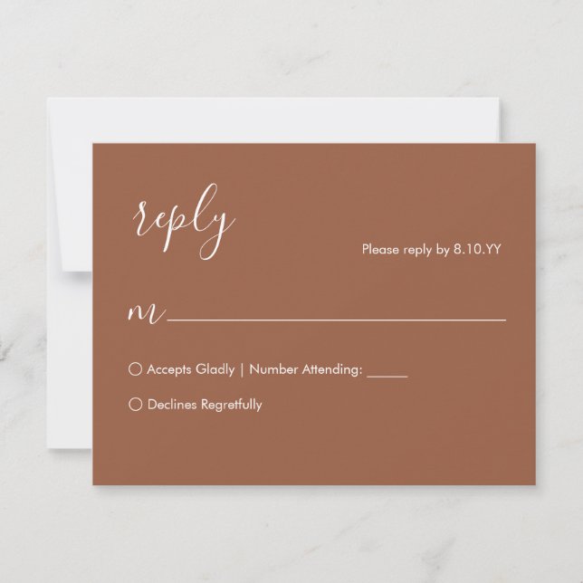 Tarjeta RSVP de Terracotta Boho Wedding (Anverso)