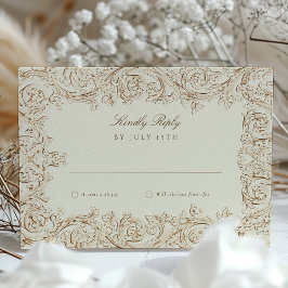 Tarjeta RSVP de trabajo de Boda ordenado
