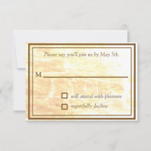 Tarjeta RSVP de tradiciones doradas