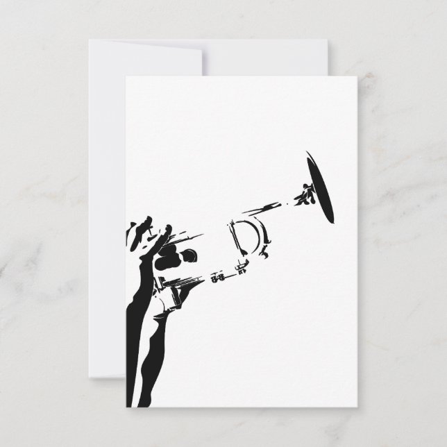 Tarjeta RSVP de Trumpet de jazz resumida (Anverso)