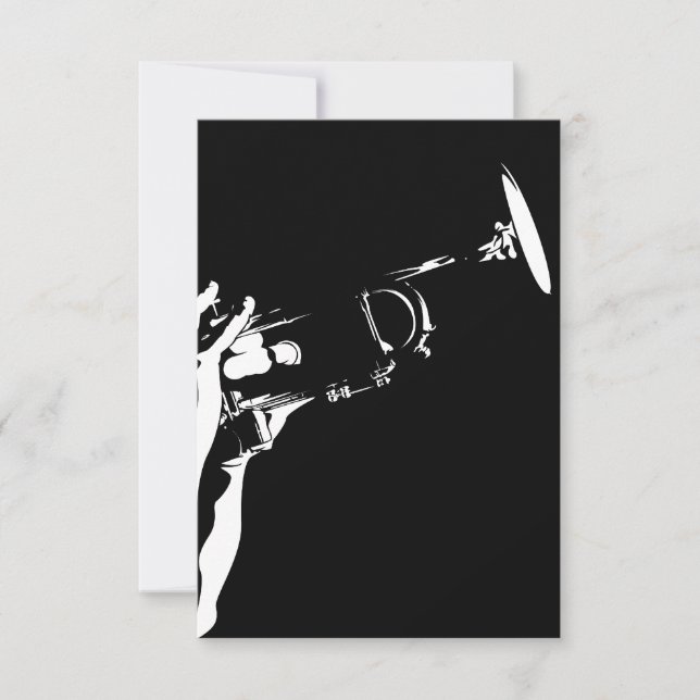 Tarjeta RSVP de Trumpet de jazz resumida (Anverso)