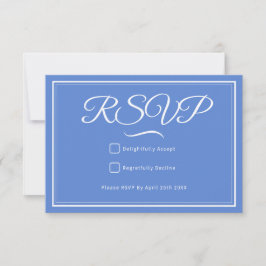 Tarjeta RSVP de una boda azul