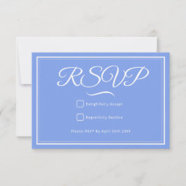 Tarjeta RSVP de una boda azul