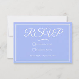 Tarjeta RSVP de una boda azul