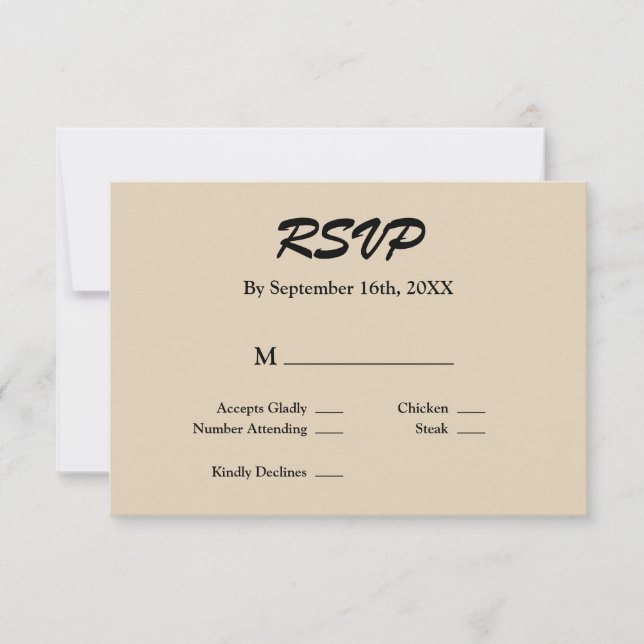 Tarjeta RSVP de vainilla (Anverso)