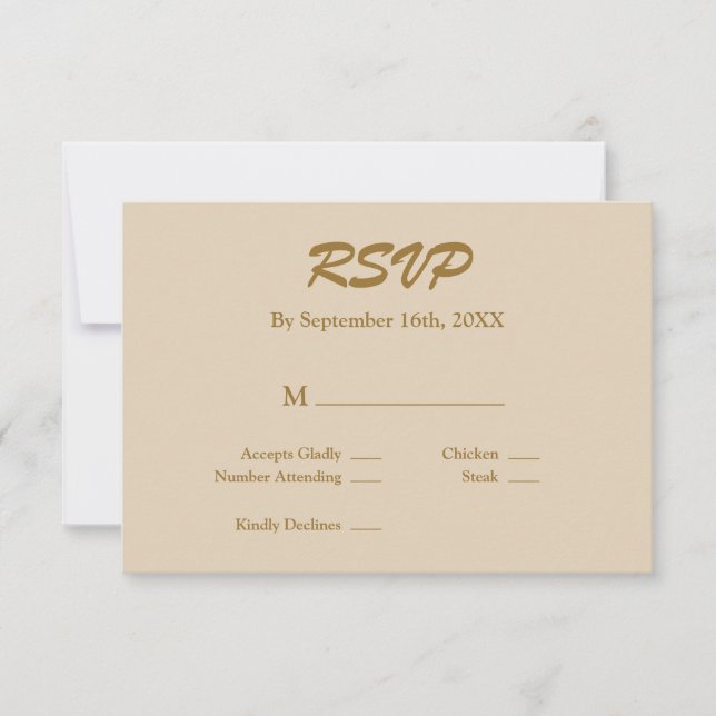 Tarjeta RSVP de vainilla (Anverso)