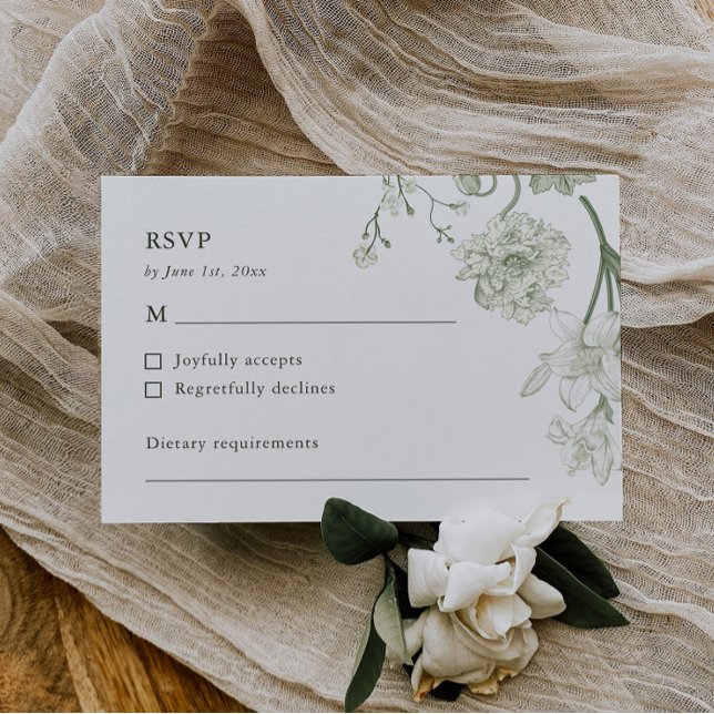 Tarjeta RSVP de vegetación botánica - Floral vinta (Subido por el creador)