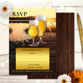 Tarjeta RSVP de verano de la cerveza de sol