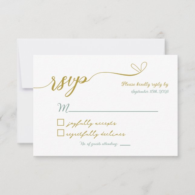 Tarjeta RSVP De Verdor Y Boda De Oro (Anverso)