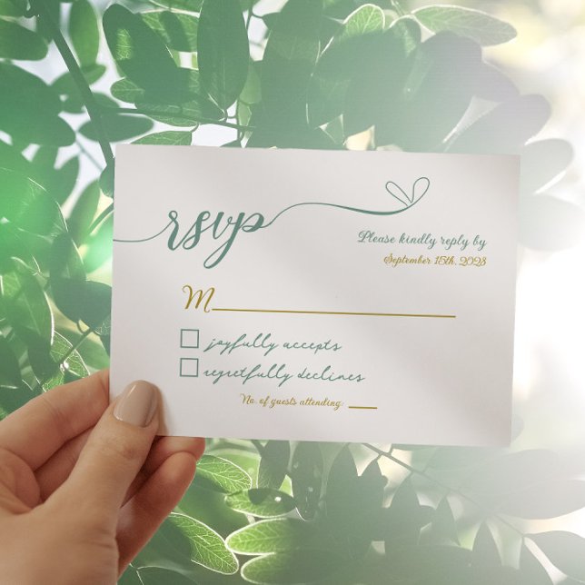 Tarjeta RSVP De Verdor Y Boda De Oro (Subido por el creador)