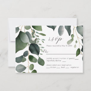 Tarjeta RSVP de Verdor y Boda Eucalyptus