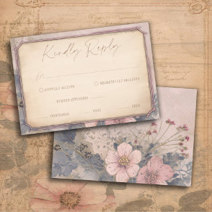 Tarjeta RSVP de Vieja Boda de Diamante Vintage