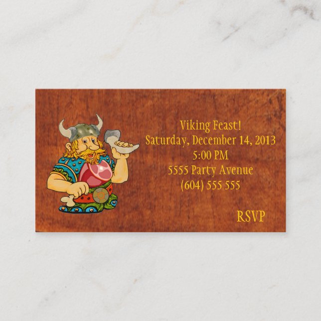 Tarjeta RSVP de Viking Feast (Anverso)