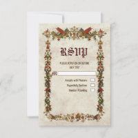 Tarjeta RSVP de Vintage de la Edad Media del Renac