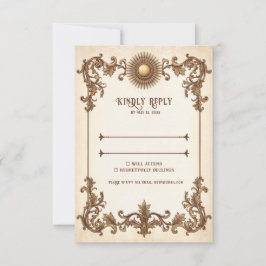 Tarjeta RSVP de Vintage Elegante Tarjeta de Respue