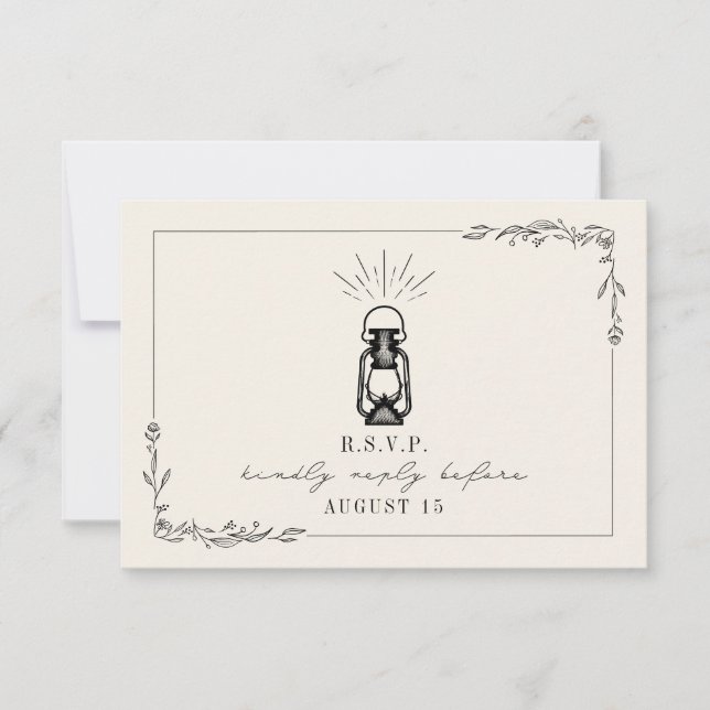 Tarjeta RSVP de Vintage Lantern (Anverso)