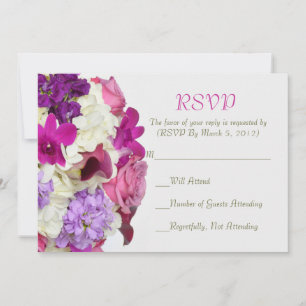 Tarjeta RSVP de Violet Spring Bouquet