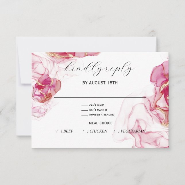 Tarjeta RSVP de Viva Magenta Crimson negrita (Anverso)