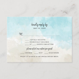 Tarjeta RSVP de Watercolor Beach Wedding