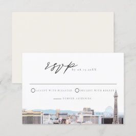 Tarjeta RSVP de Watercolor Las Vegas Strip
